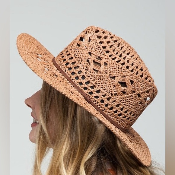 Women's Tan Woven Sun Hat - Picture 1 of 1
